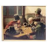 The Dice Throwers, Oil on Canvas, Reproduction of