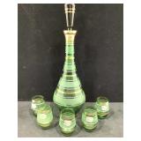 Bohemian Glass Decanter and Glasses Bohemian Glass Decanter and Glasses