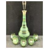 Bohemian Glass Decanter and Glasses