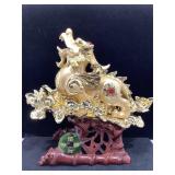 Lucky Dragon Resin Sculpture. 15in.