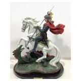 Saint George Slaying Dragon Resin Sculpture by