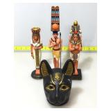 Egyptian Theme candle holders and figures