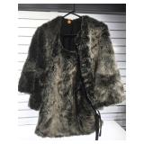 Faux fur cape. Tahari home.