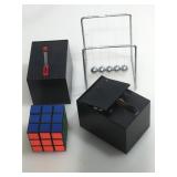 Assorted executive Desk fidget items.