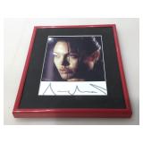 Signed Angelina Jolie print. Framed to 9x11. No