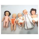 Assorted vintage baby dolls.