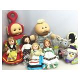 Cabbage patch, teletubbie plush and Assorted