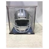 Football mini helmet in case