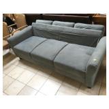 Blue couch, approx 6 ft long