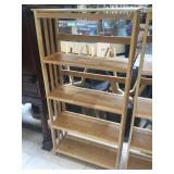 Wood shelf rack, approx over 5 ft tall