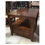 Wood side table, approx 2 ft long