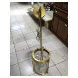 Brass hanging chandelier, approx 3 ft tall
