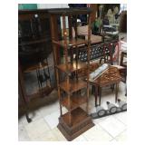 Corner wood rack, approx 6 ft tall