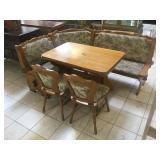 Wood dining table w/bench