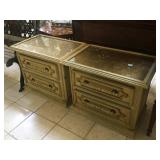 Wood nightstands, approx 2 ft long