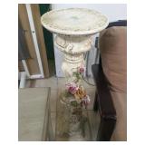 Capodimonte porcelain pedestal, approx 4 ft tall