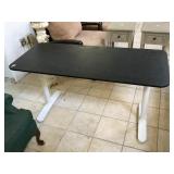 Desk w/metal legs, approx 5 ft long