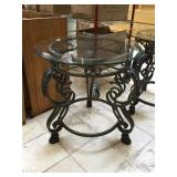 Metal side table w/glass top