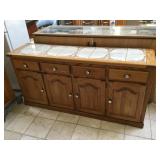 Wood buffet w/hutch, approx 6 ft long