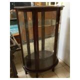 Vintage curve glass display cabinet w/glass