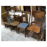 4 vintage wood chairs