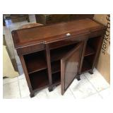 Wood hall cabinet, approx 3 ft long