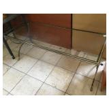 Metal coffee table, approx 4 ft long