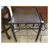 Metal side table w/glass top