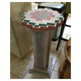 Native American style pedestal, approx 3 ft tall