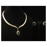 Chr Dior earrings and unbranded necklace