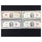 Red Seal $2 Notes. $8 Face value