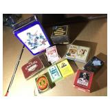 Norman Rockwell snickers tin and assorted playing