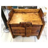 Solid wood side table, approx 2.5 ft long