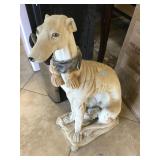 Composite dog sculpture, (has some damage - see