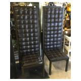 2 wood high back chairs