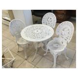 Metal patio table w/3 chairs