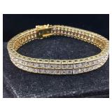 Sterling bracelet with gemstones. 6.5 in, 26.5 g