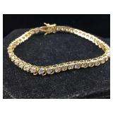 Sterling bracelet with gemstones. 7 in, 10.8 g