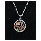 Sterling necklace with flower pendant and