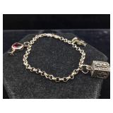 Sterling charm bracelet. 6 in, 10.6 g