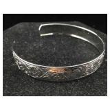 Sterling cuff bracelet.