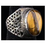 Sterling ring with tiger eye. SZ 6 3/4