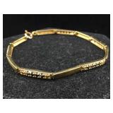 Sterling vermeil bracelet with topaz. 6.5 in