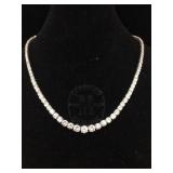 Sterling Designer necklace 18" with cz