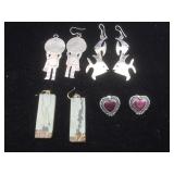 4-Pairs Sterling Earrings