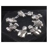 Sterling Indian designer bracelet with figures 40g