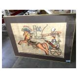 Egyptian Painting on Papyrus 40in wide