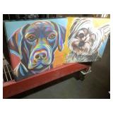 Canvas Dog Art 16in x 16