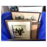 Tub of Assorted Framed Art
