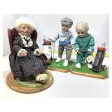Three Handcrafted Porcelain Dolls.